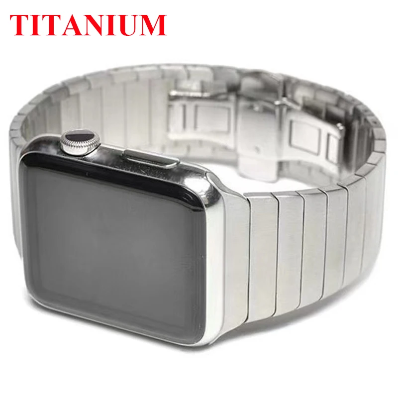 

Titanium Link bracele For Apple Watch Ultra 3 2 49mm 11 10 46mm 9 8 7 5 se metal bands for iwatch 45mm 44mm stainless steel band