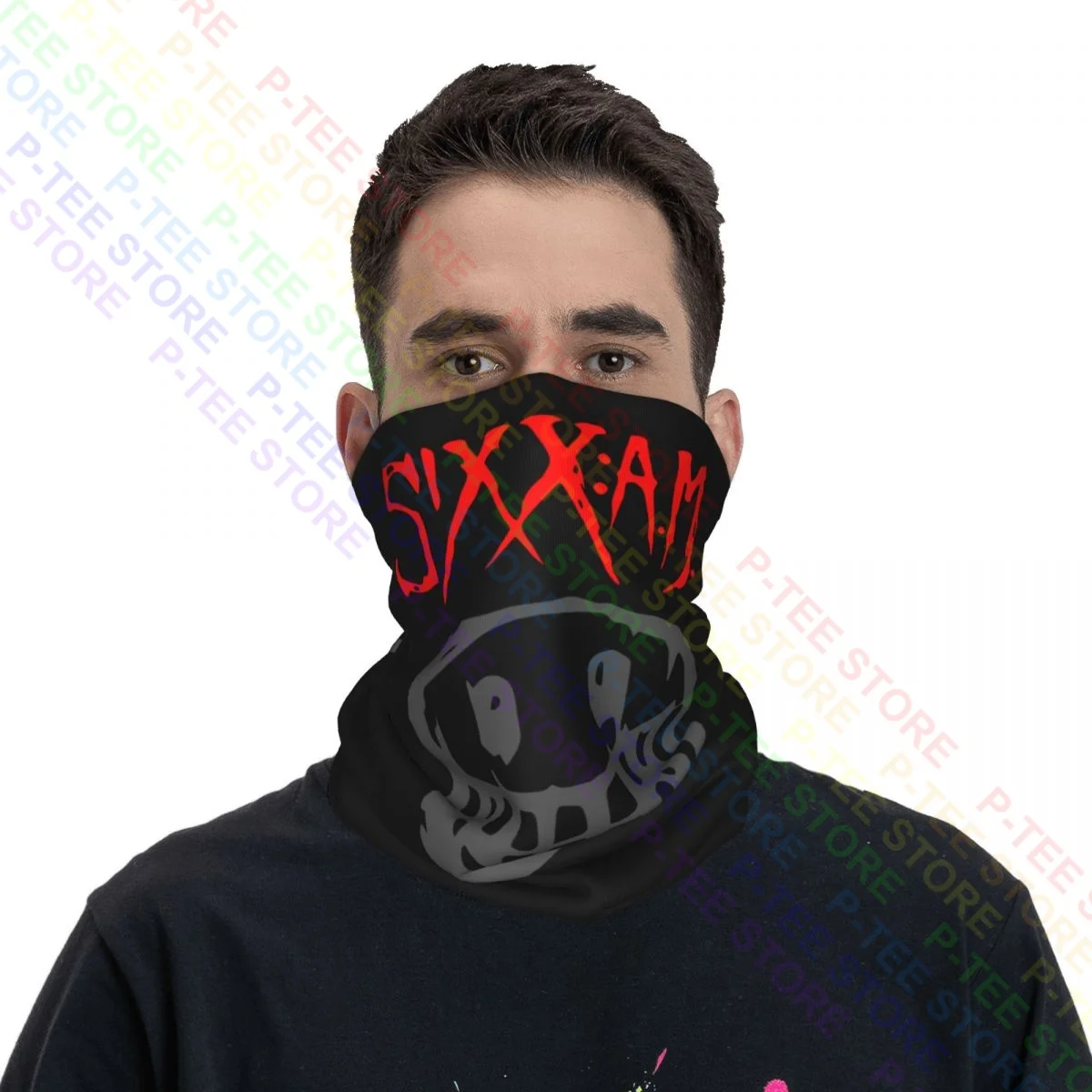 Sixx Am Nikki Sixx Hard Rock Music Neck Gaiter Bandana Scarf Face Mask Unisex Men Women Uv Protective