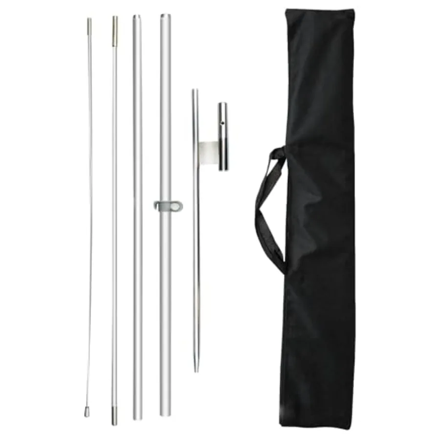 

Feather Flag Pole Kit Fits 8FT Swooper Flags, 11FT Tall Aluminum Flagpole Set with Heavy Duty Ground Spike for Business Adverti