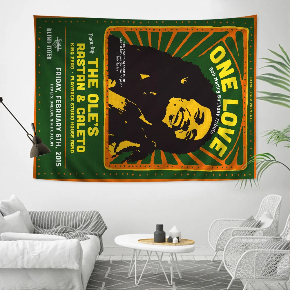 Bob-Marley-Quotes Rasta Reggae Tapestry Anime Tapestry Hanging Tarot Hippie Wall Rugs Dorm Wall Hanging Sheets