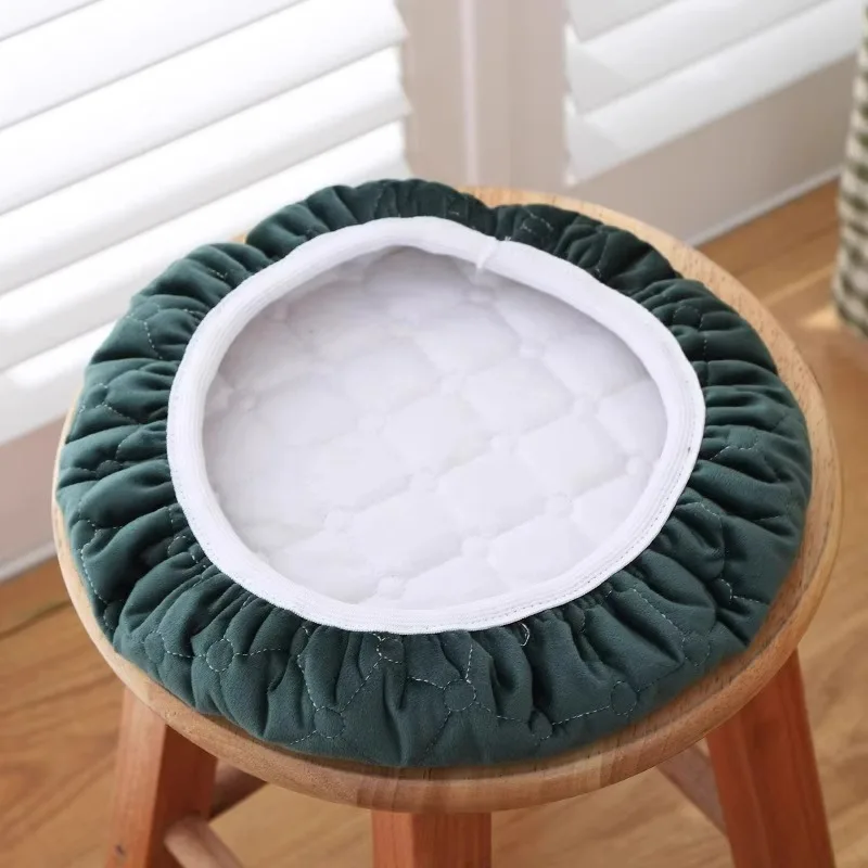 Thickening Solid Color Elastic Round Stool Covers Universal Bar Counter Lifting Chair Cover Soft Anti Dirty Dining Stool Covers