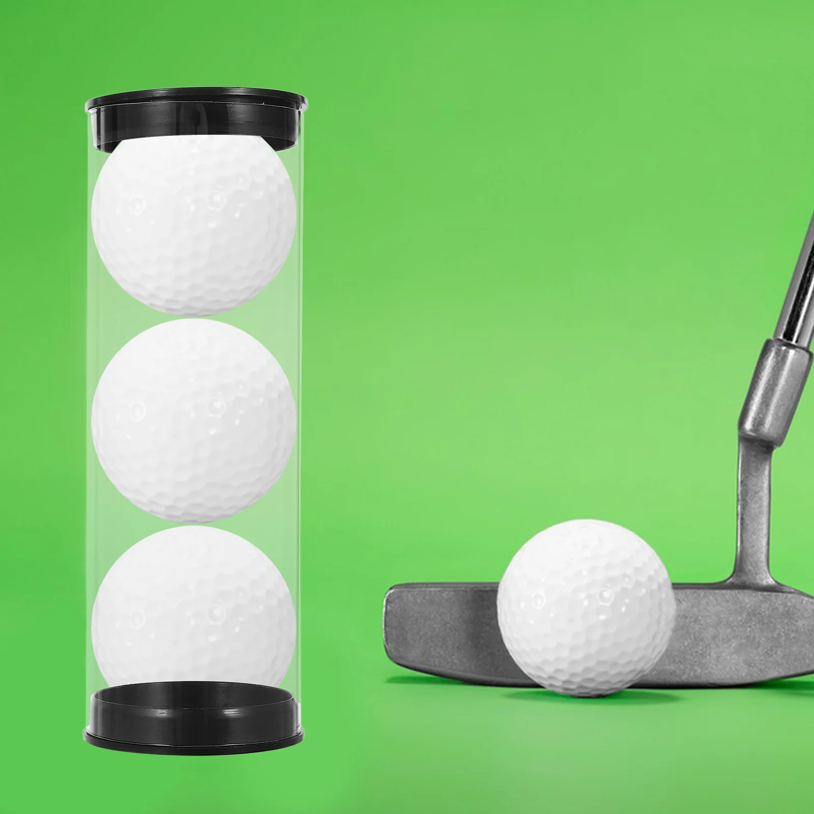 

2Pcs Golf Tubes Transparent Round Plastic Packaging Golfs Ball Container Box 45x135mm Holder Case Storage Container