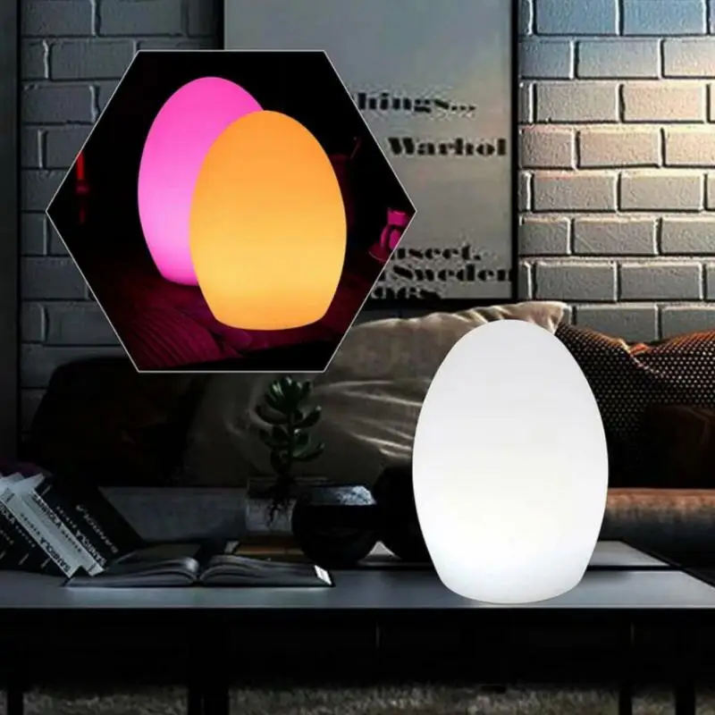 LED Night Lights USB Rechargeable Egg Shape RGB Pat Light Baby Feeding Sleeping Eye Protection Lamp Outdoor Bar Table Lamp