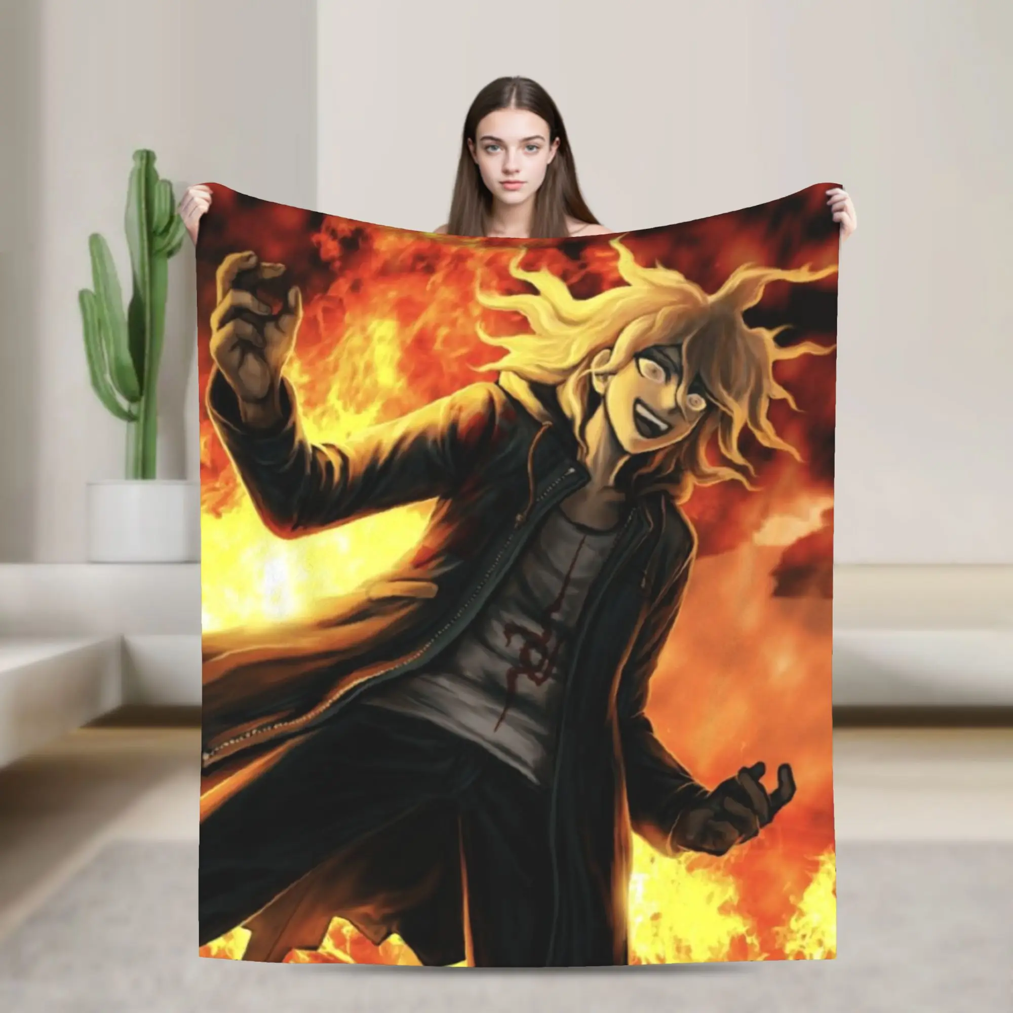 Nagito Komaeda The Ultimate Stuff Blanket Soft Flannel  Throw Blankets Cozy Bedspreads