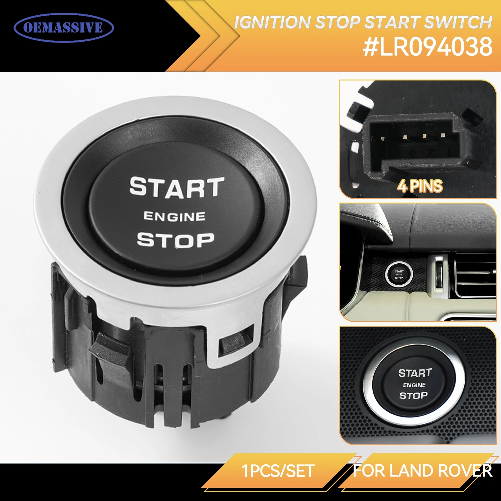 LR094038 Ignition Stop Start Push Button Switch Fit For Land Rover Range Rover Evoque Discovery Sport LR037611 LR056640 LR068334