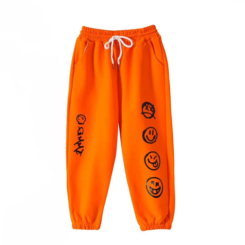 Moderne Tanz Hip Hop Kleidung Street Dance tragen Kinder Jazz Tanz Kostüme für Mädchen orange Weste HipHop Hosen Outfits