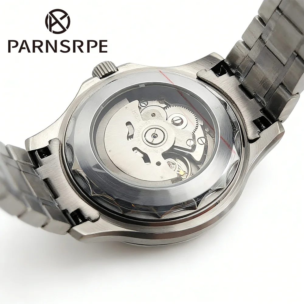 PARNSRPE 41mm メンズ自動機械式時計: 夜光文字 - Exhibition Movement Display のレビューと価格
