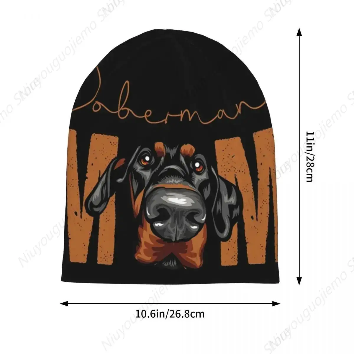 Doberman Mom Dog Men Women Adult Beanies Caps Knitted Bonnet Hat Warm Hip Hop Autumn Winter Outdoor Skullies Hats