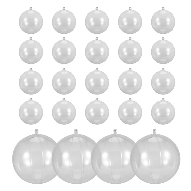 

ABYN-24 Balls/Batch DIY 80Mm Christmas Tree Hanging Ball Transparent Ball Transparent Plastic Filled Ball Ornament