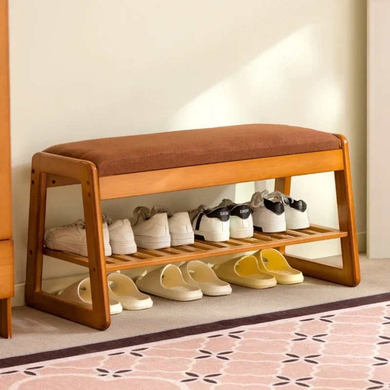 Exquisite Multi-functional Solid wood shoe changing stool door household storage entry narrow shoe stool can sit shoe cabinet