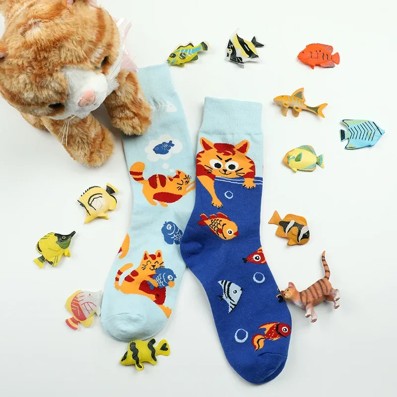 

Mandarin duck asymmetric ab socks net red ins animal and plant in the tube cartoon fashion sports cotton socks