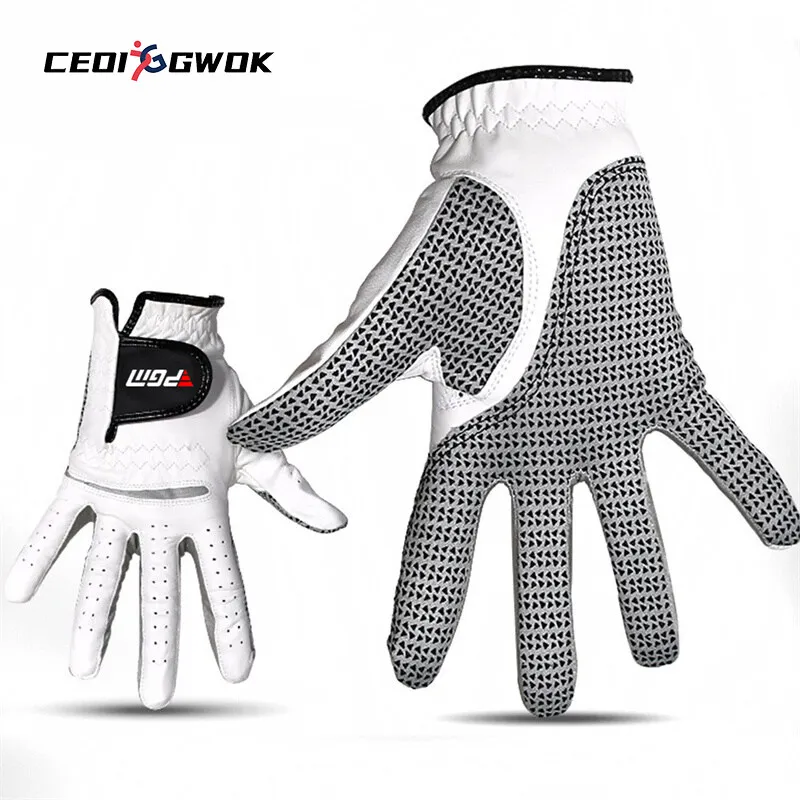 

CEOI GWOK Premium Men's Golf Gloves Sheepskin Leather with Anti-slip Granules for Improved Grip White Glove Single