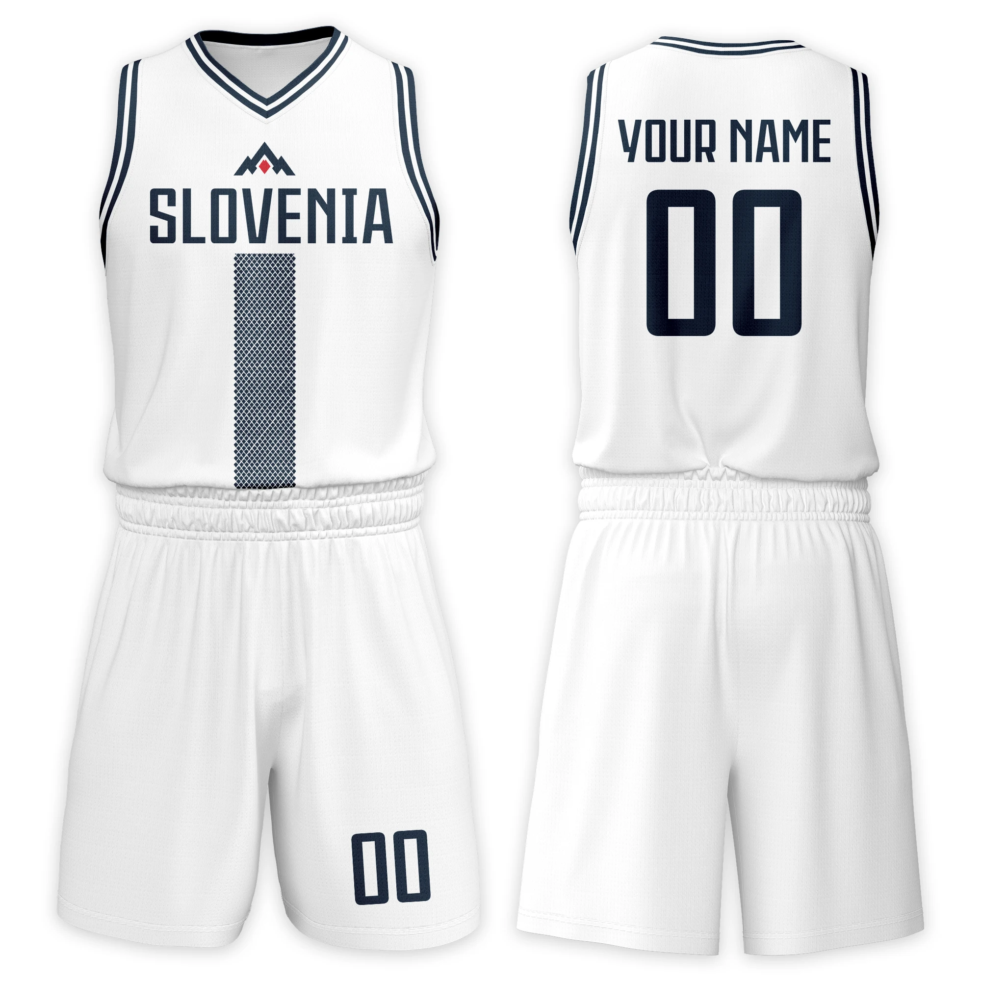 

Custom Slovenia Kids Basketball Jersey Printed Name Number for Boys Girls School Club Basketball Training Uniform 3-14Y