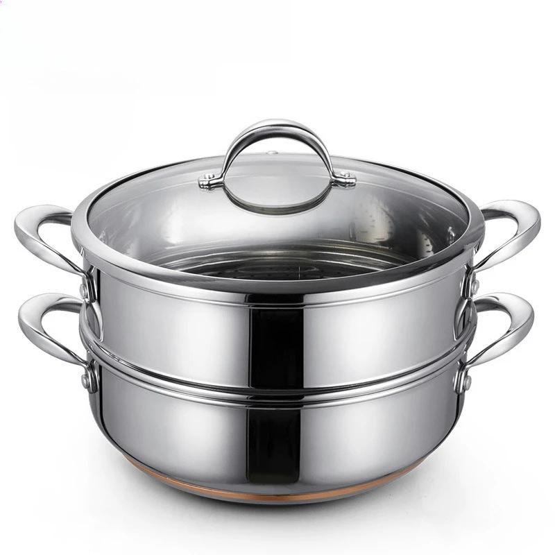 

304 stainless steel, steamer, double-layer 28cm large capacity, soup steamer, household