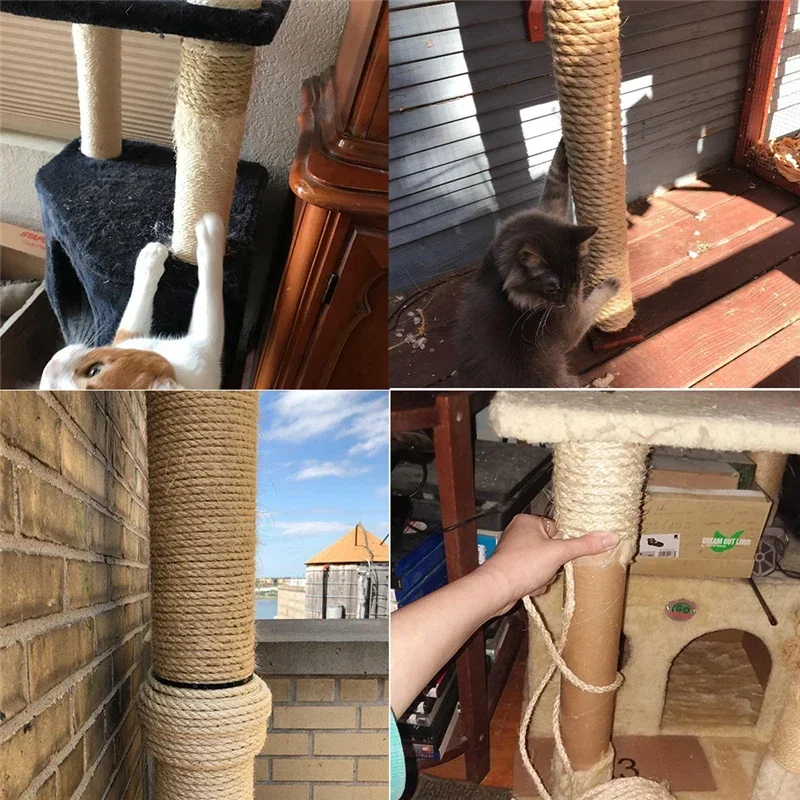 10 Meters Pet Cat Scratching Twine Rolls Hemp Twisted Cord Macrame Paw Claw Furniture Protector Natural Jute Scratch Guards Rope