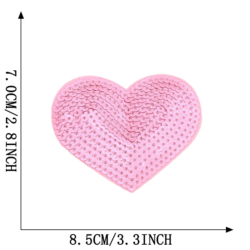 Eisen auf Patches für Kleidung Stern Herz Pailletten Thermo jacke DIY gestickt nähen Aufkleber Rucksack niedlichen Parche Kinder Ropa Glitter – Detail 5