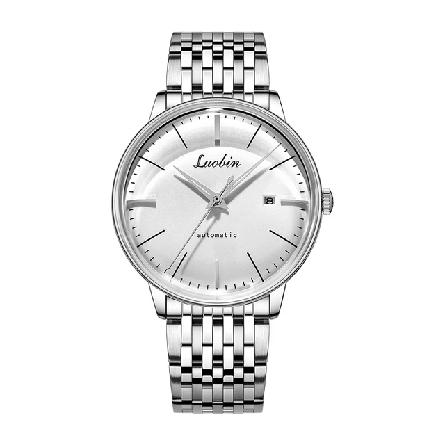 42mm Simple Ultra thin Automatic Mechanical Watch Calendar Luminous Waterproof Stainless Steel Self winding Men s Watches