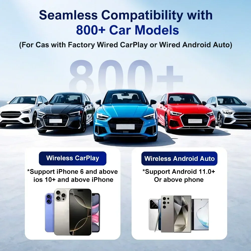 Vcarlinkplay 2026 Carplay AI Box Android 15 Kabelloser Android Auto Carplay Adapter für Netflix YouTube Smart Car Systeme Geschenke – Detail 8
