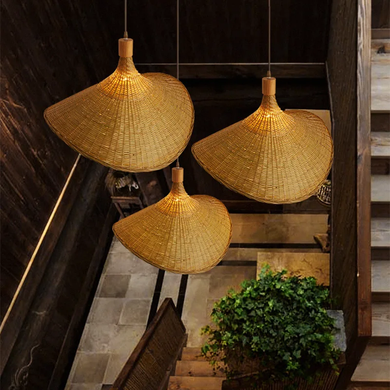 

Southeast Asia Bamboo Rattan Weaving Pendant Lights Cafe Dining Room Hanglamp Home Decor Rural Loft Hanging Luminaire