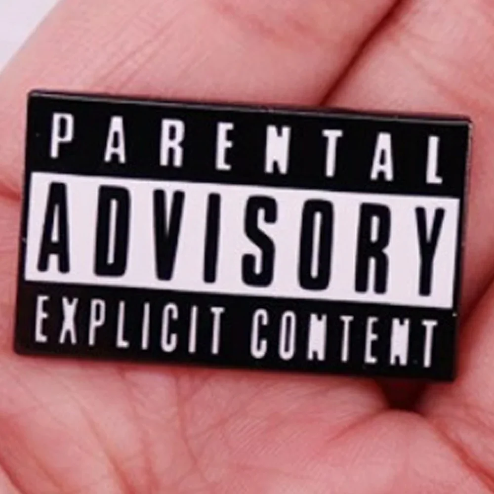 Parental Advisory Enamel Pin Warning Lapel Pins Badge Cute Children Gift Jewelry Adorn Backpack Hat Collar Brooches