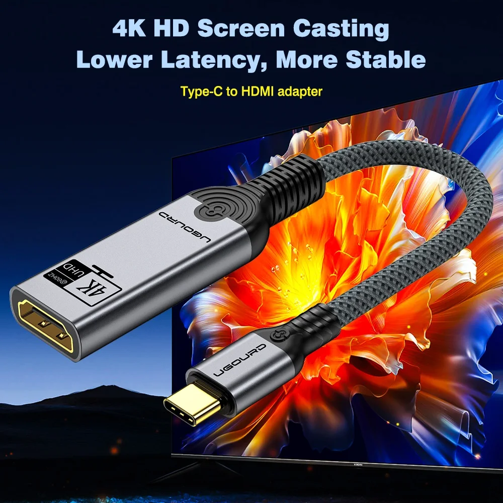 Thunderbolt USB C Male to HDMI Female Adapter 4K 60Hz 2K 144Hz 4K@30Hz Type C to HDMI Cable Connector Audio Sync UHD Plug & Play image 2
