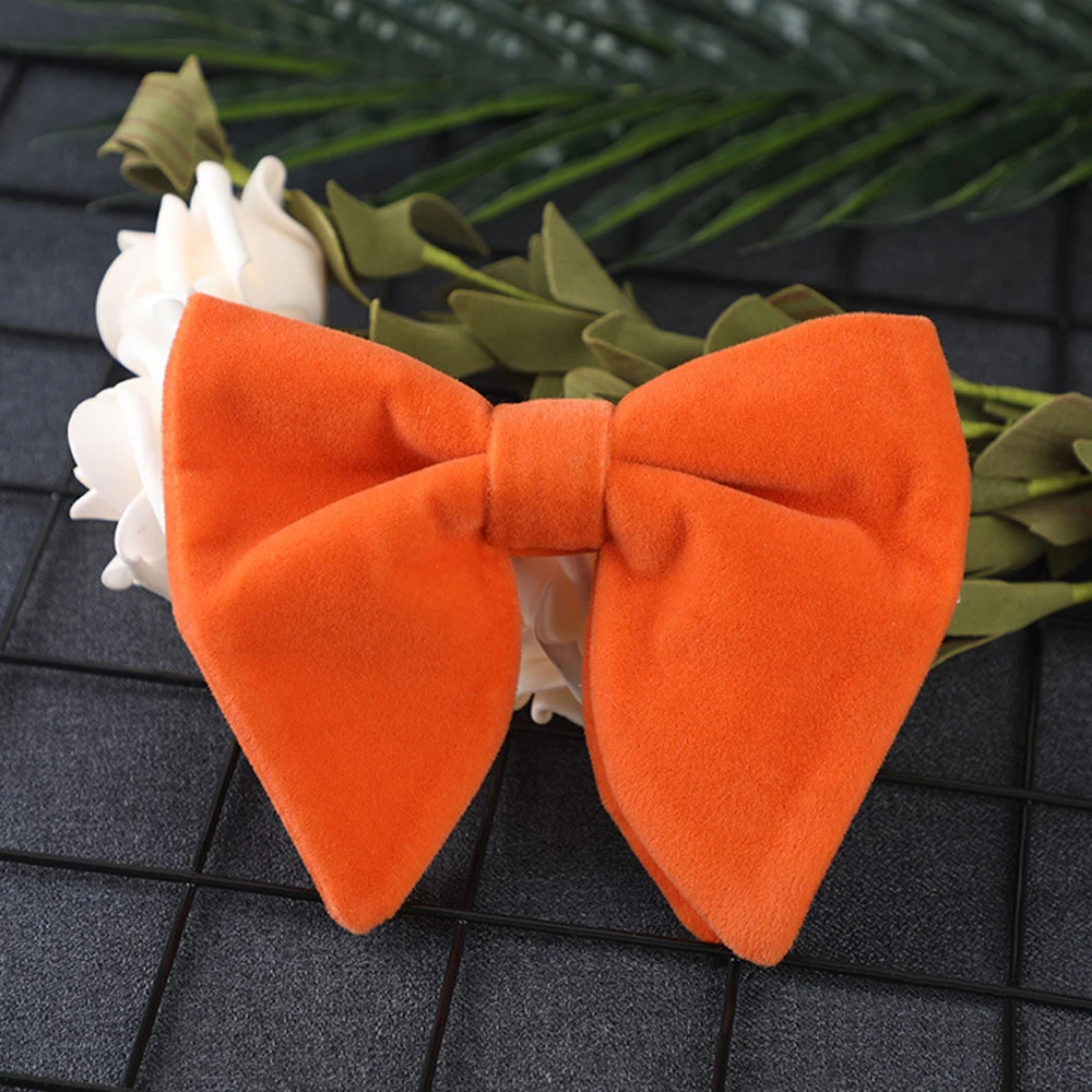 

Wedding Funeral Christmas Gift Bow Knot Formal Wear Accessories Women Horn Bow Ties Planted Velvet Neck Tie Bow Tie