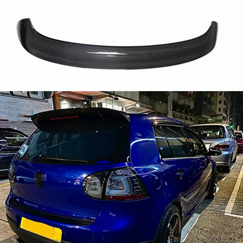 

For Volkswagen VW Golf 5 V MK5 R32 GTI 2006-2009 Car Rear Trunk Wing Carbon Fiber Car Rear Roof Lip Spoiler