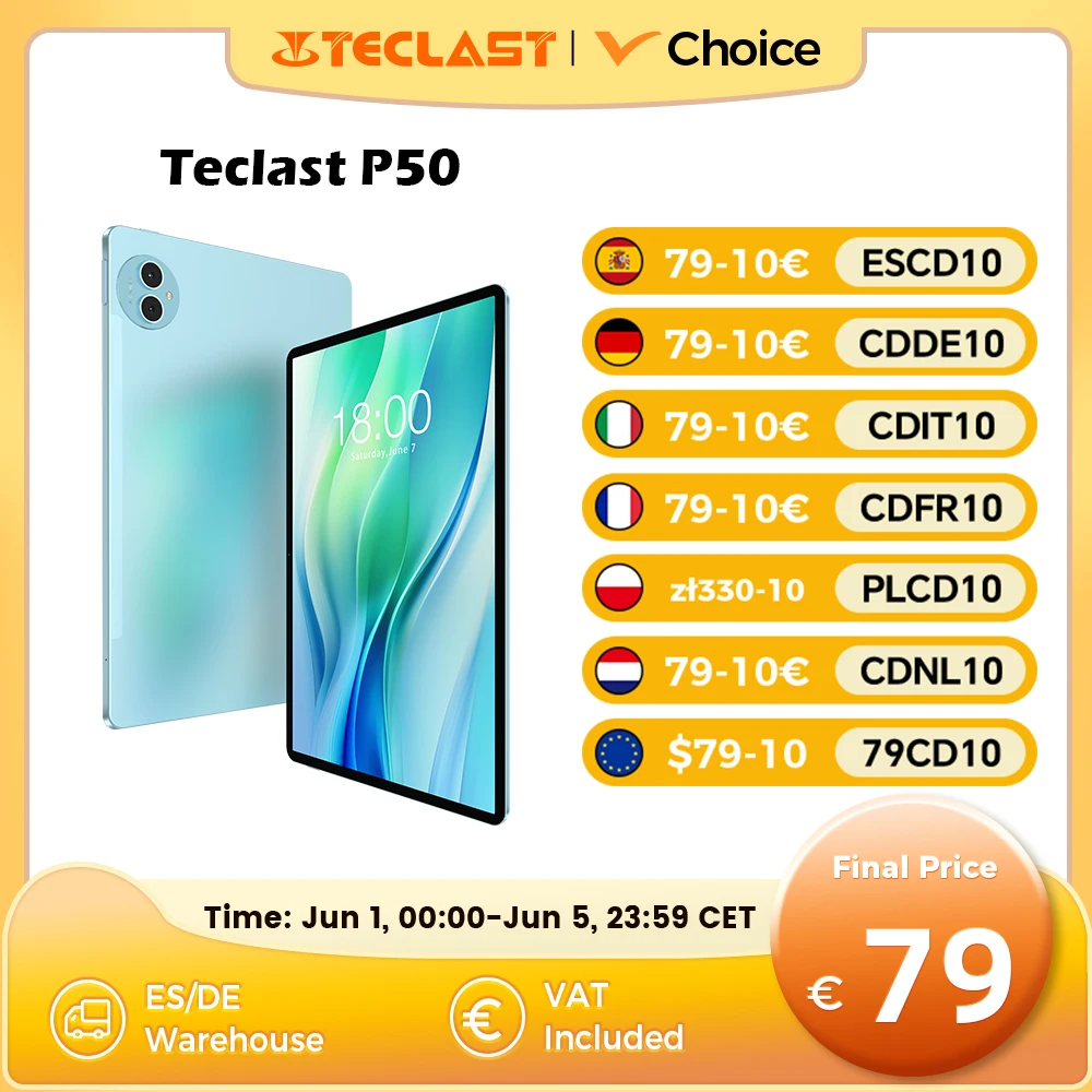 Teclast p50 android 14 tablet 11 "ips max 14gb ram 128gb rom unisoc t606 8-core 13mp kamera 8000mah