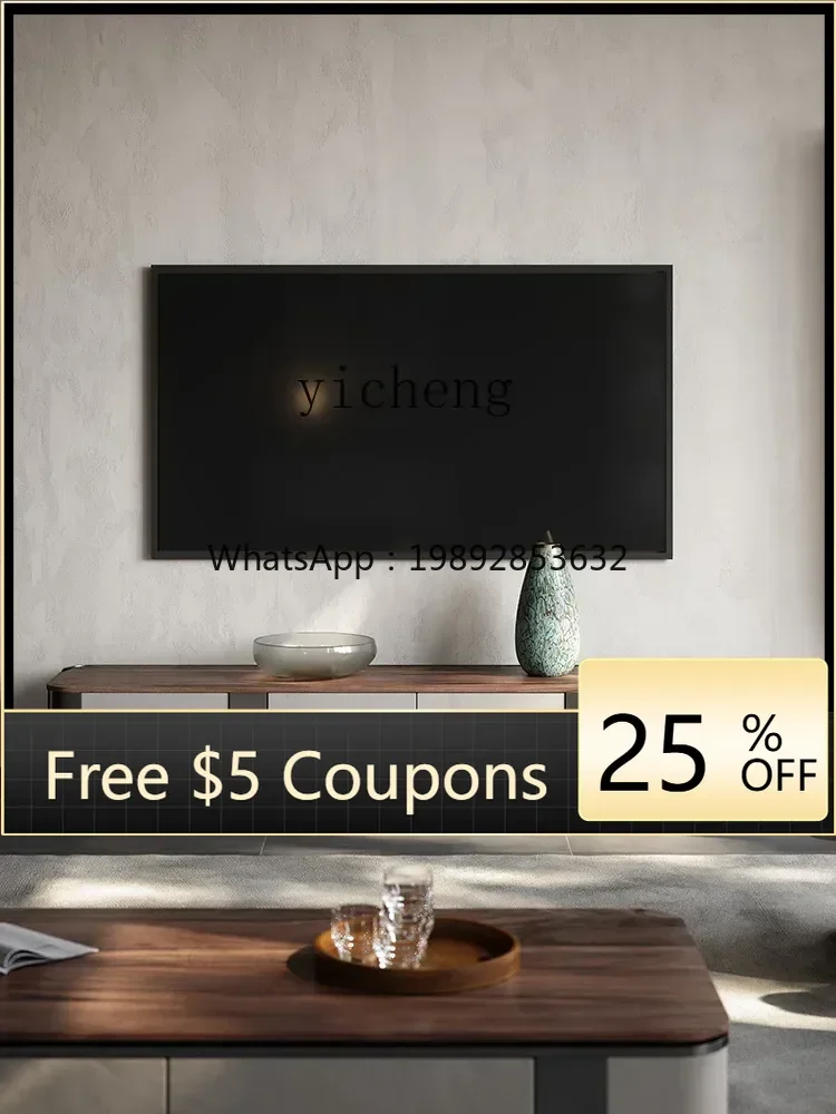 

Modern Light Luxury TV Cabinet Minimalist TV Cabinet Coffee Table Combination North American Walnut TV Cabinet