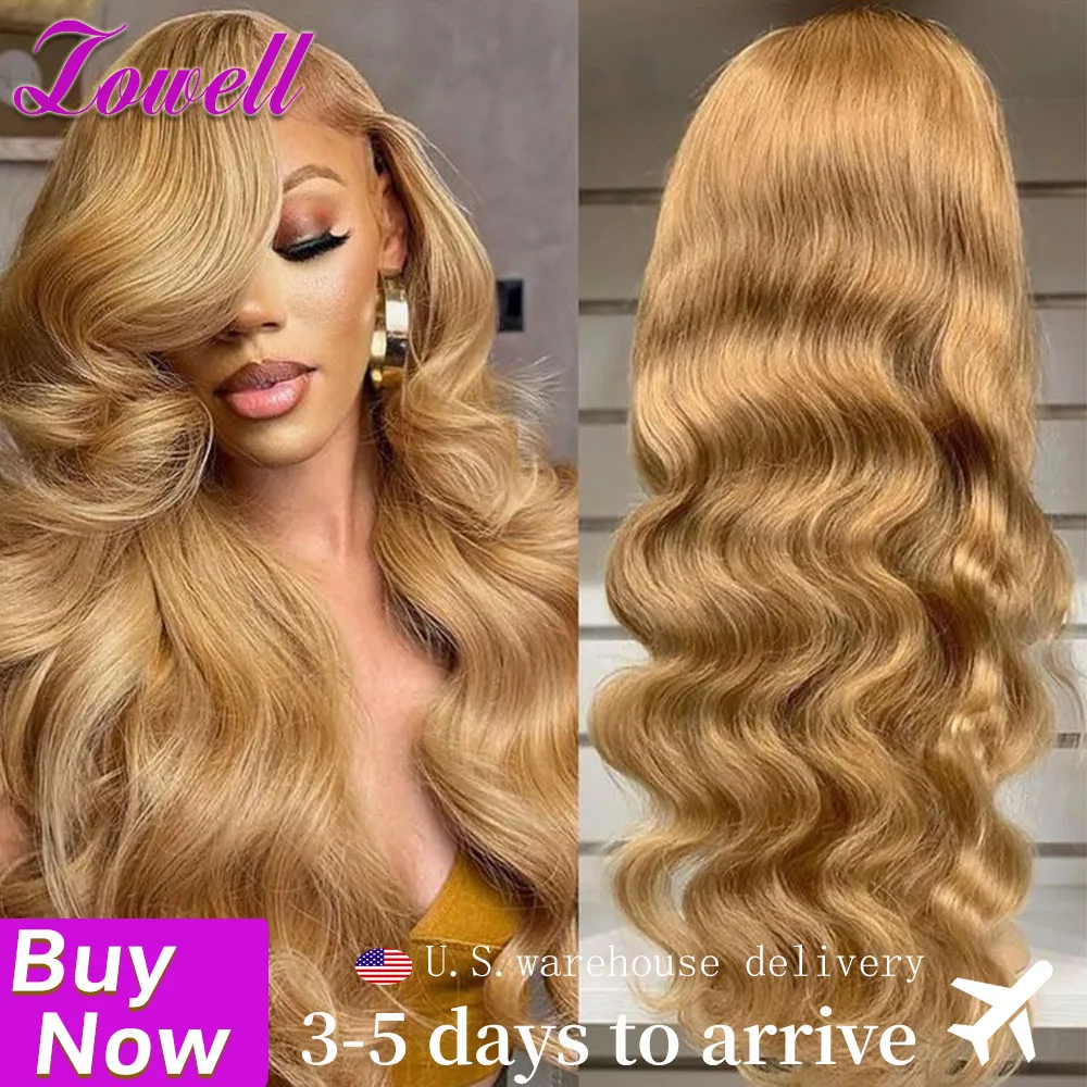

Накладной парик Lowell Honey Blonde Color Body Wave из натуральных волос, фронтальный парик 13x4 13x6, бразильский HD кружевной фронтальный парик, предварительно выщипанный, 27 цветов
