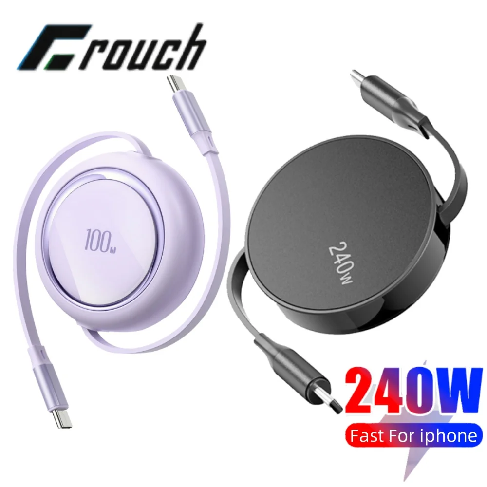 100/240W PD Kabel USB typu C do C Wysuwany kabel USB C do szybkiego ładowania dla iphone 15 Huawei Xiaomi Samsung MacBook Przewód danych