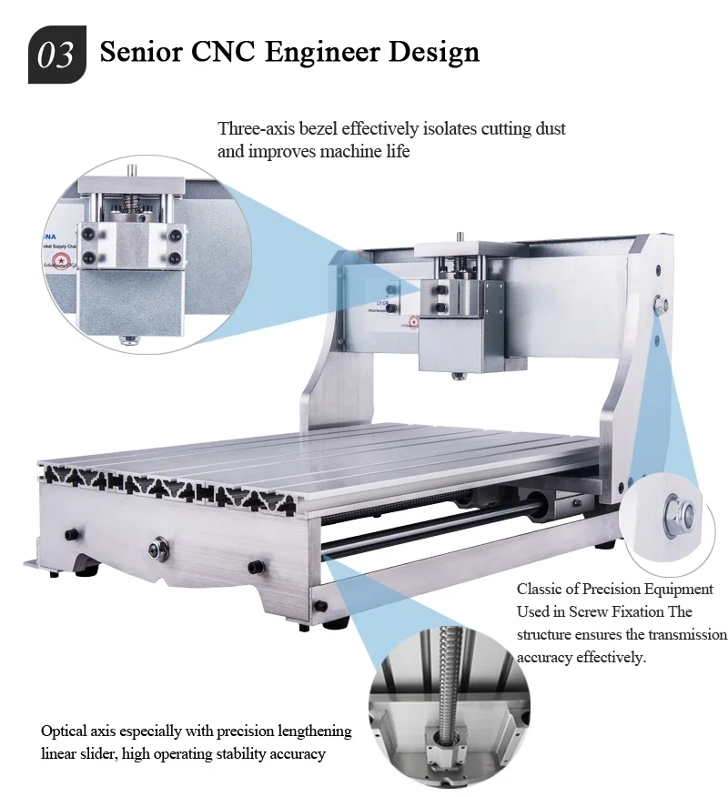 Imagem -05 - Madeira Cnc Router Kit Quadro com Bola Parafuso Máquina de Gravura Faça Você Mesmo Fresagem Torno Casa Passatempo Pessoal 34 Axis 3020 3040 6040