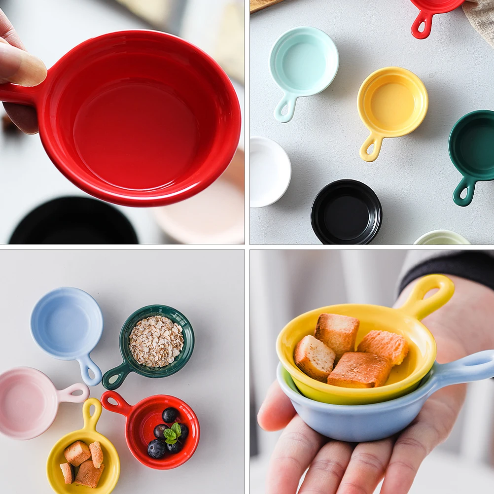 

5Pcs Ceramic Seasoning Dish Stylish and Easy to Clean Perfect for Sauces and Snacks Gift Option Ceramics Seasoning Dish