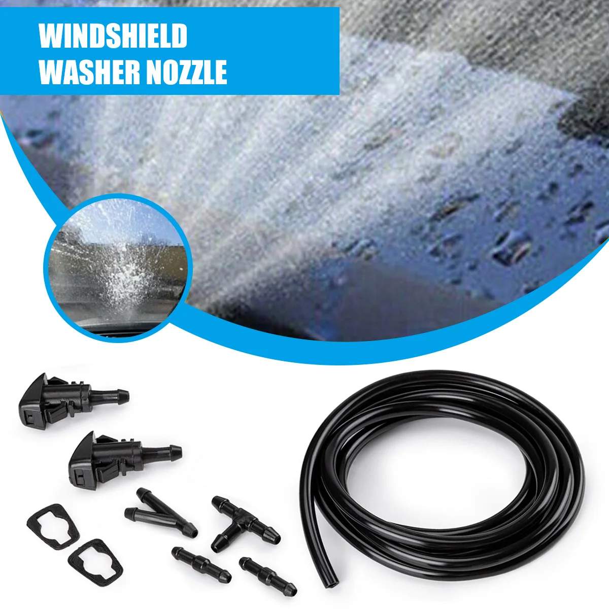 

2X Front Windshield Wiper Washer Jet Nozzle Kit For Jeep Grand Cherokee Chevy Malibu Pontiac Dodge Durango Grand Caravan Nitro