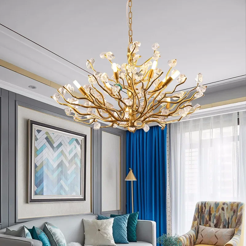 

Art luxury crystal chandelier creative tree chandelier vintage decoration living room crystal chandelier