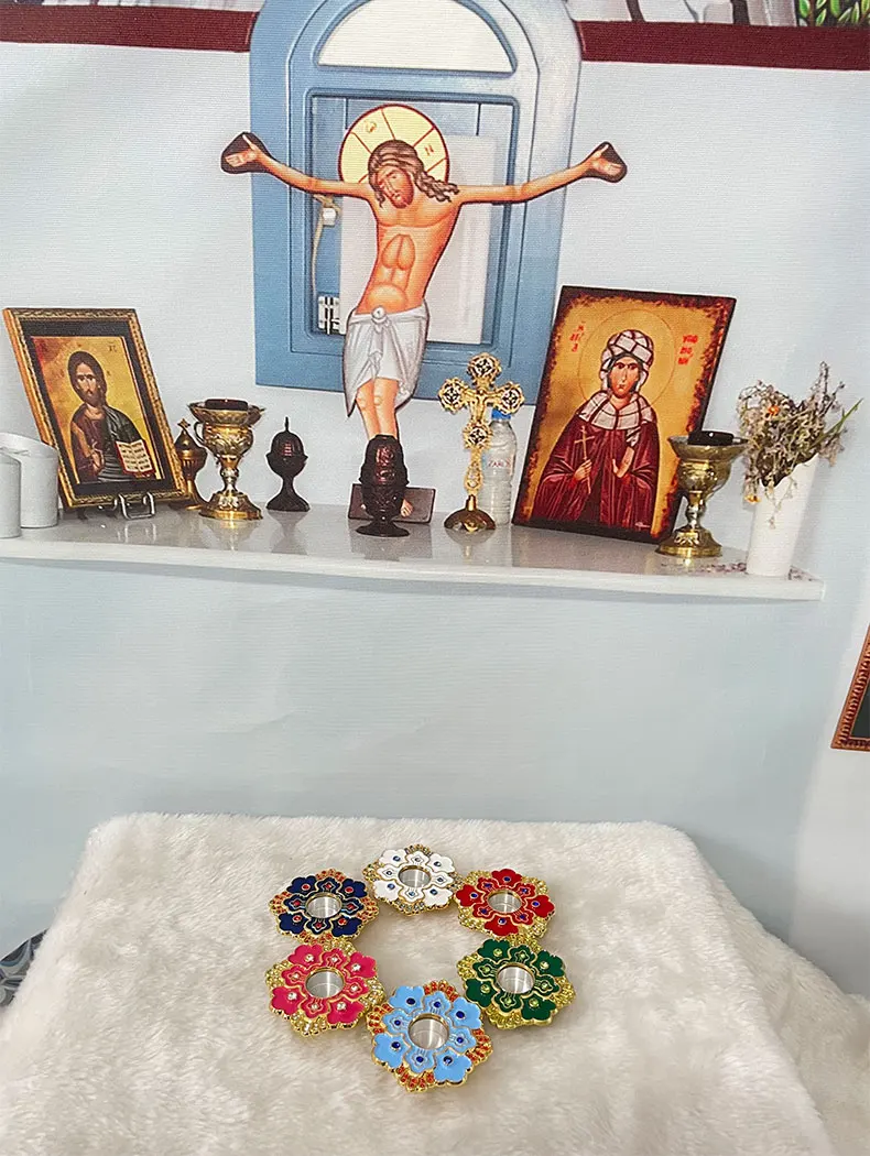 HTISOK Orthodoxe Kirche Reliktschatulle Schutzgehäuse Legierungsurne Orthodoxe Jesus Christliche Dekoration Religiöse Zubehörteile Orthodoxe Reliquie – Detail 1