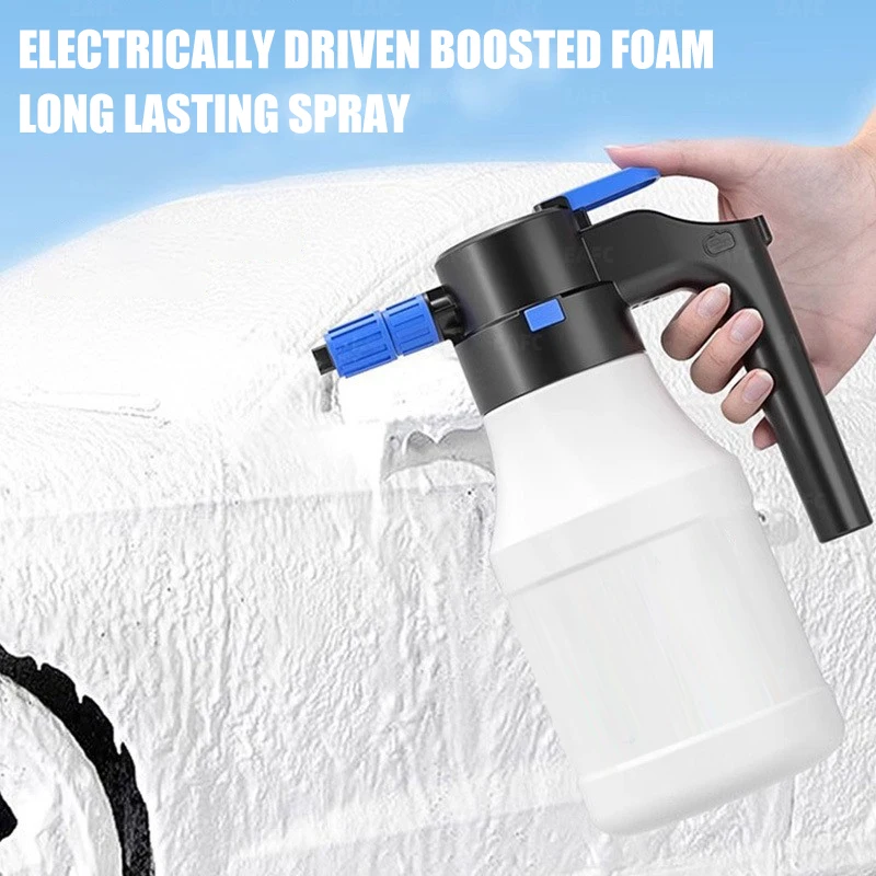EAFC 1.5L 전기 자동차 물총 거품 분무기 식물 미스터 펌프 USB 분무기 물을 식물 창 청소 자동 자세히