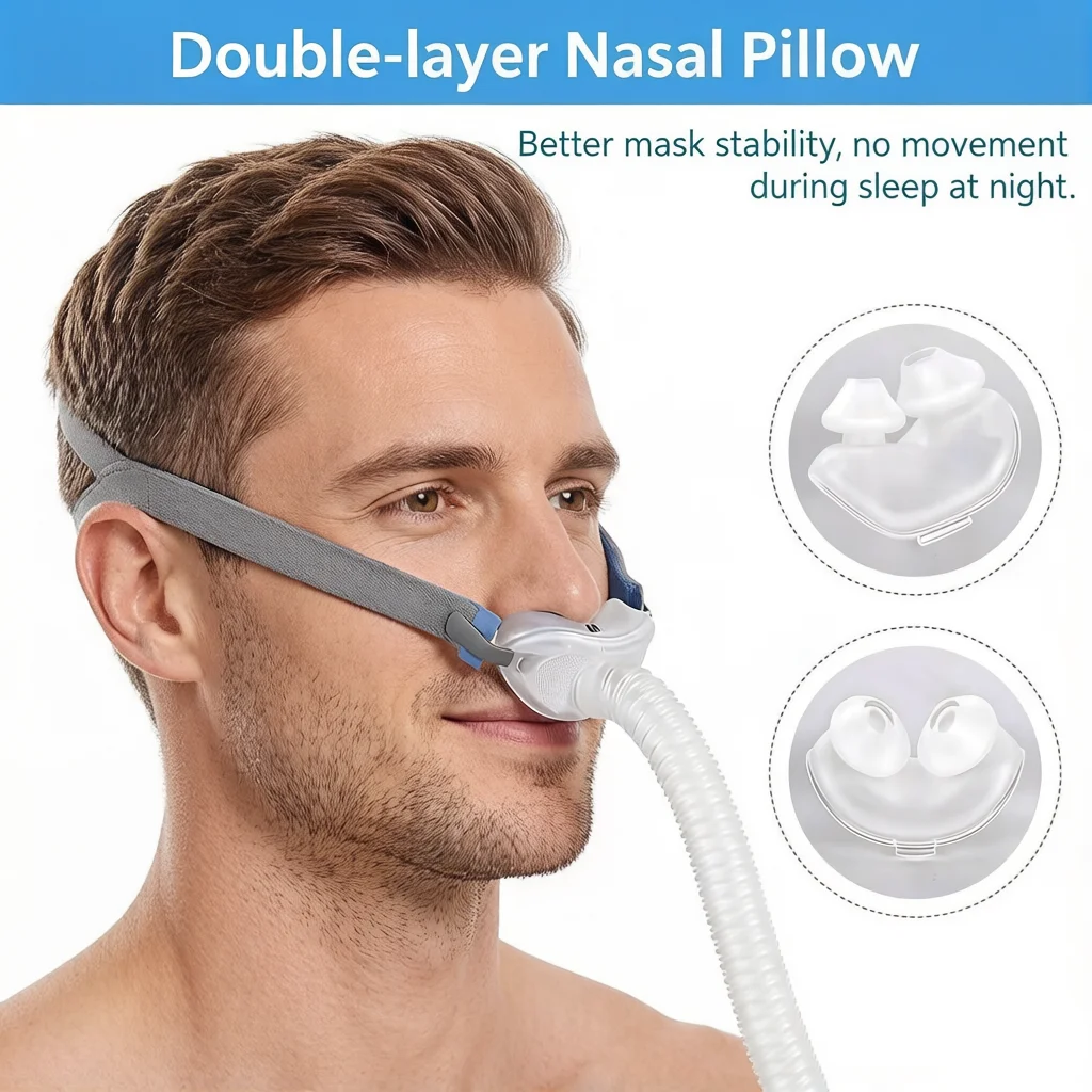Das P10 Nasenkissen ist ein Ersatz-Silikonkissen, das mit der ResMed AirFit P10 Nasenkissen-CPAP-Maske kompatibel ist. – Detail 7