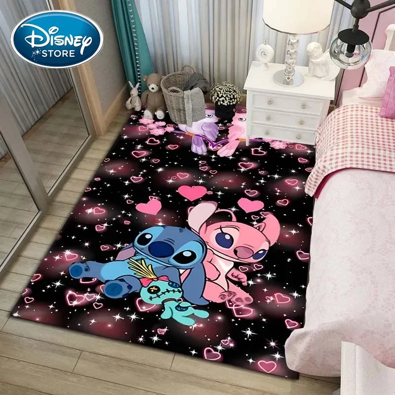 Kids Rugs for Playroom Disney Stitch Pattern Area Mat, Cute Cartoon carpet, Kids Gift for Livingroom Bedroom Home Decoration