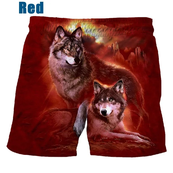 2023 Fashion Animal Wolf 3d Shorts Hip Hop Rock Personality Creative Summer Casual Beach Shorts