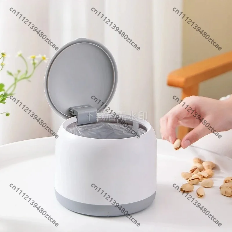 Cute Mini Desktop Trash Can, Portable Small Waste Bin for Home Living Room Bedroom Car Office Tabletop Decoration Storage Gadget
