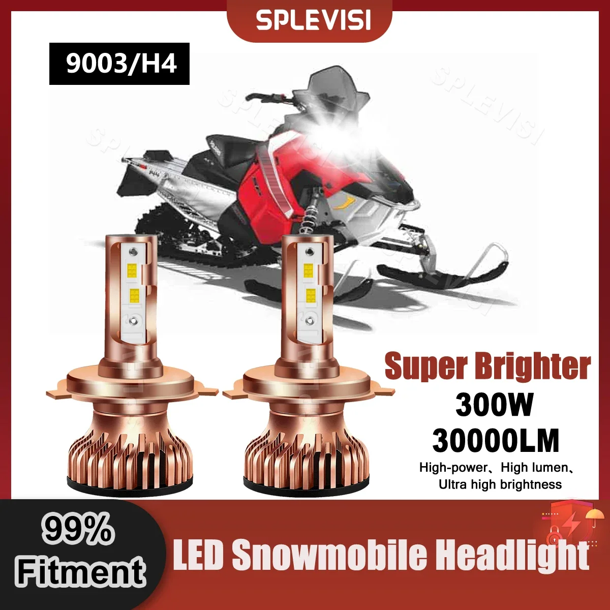 SPLEVISI LED Headlight Bulbs 6000K Pure White 300W For Polaris Switch Back 800 2009 2010 2011 2012 2013 2014 Motorcycle Bulbs мультиварка polaris pmc 5016adg white