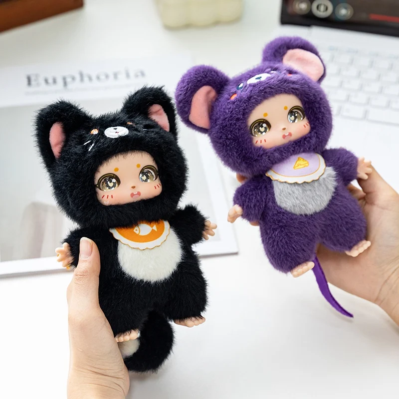 Niedliche Tiere, Vinyl-Gesicht, Plüschtiere, beliebtes gefülltes Plüschkaninchen, Katze, Bär, Maus-Spielzeug, Anhänger, Geschenk für Tierbegeisterte