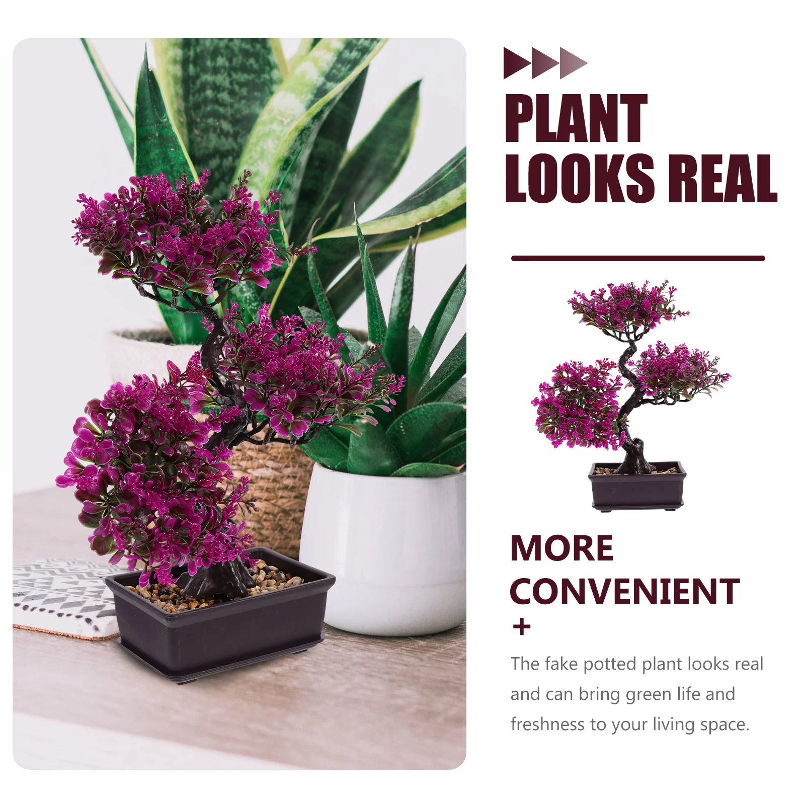 

Greenery Artificial Plant Bonsai Plants Outdoor Decorative Fake Desk for Home Indoor