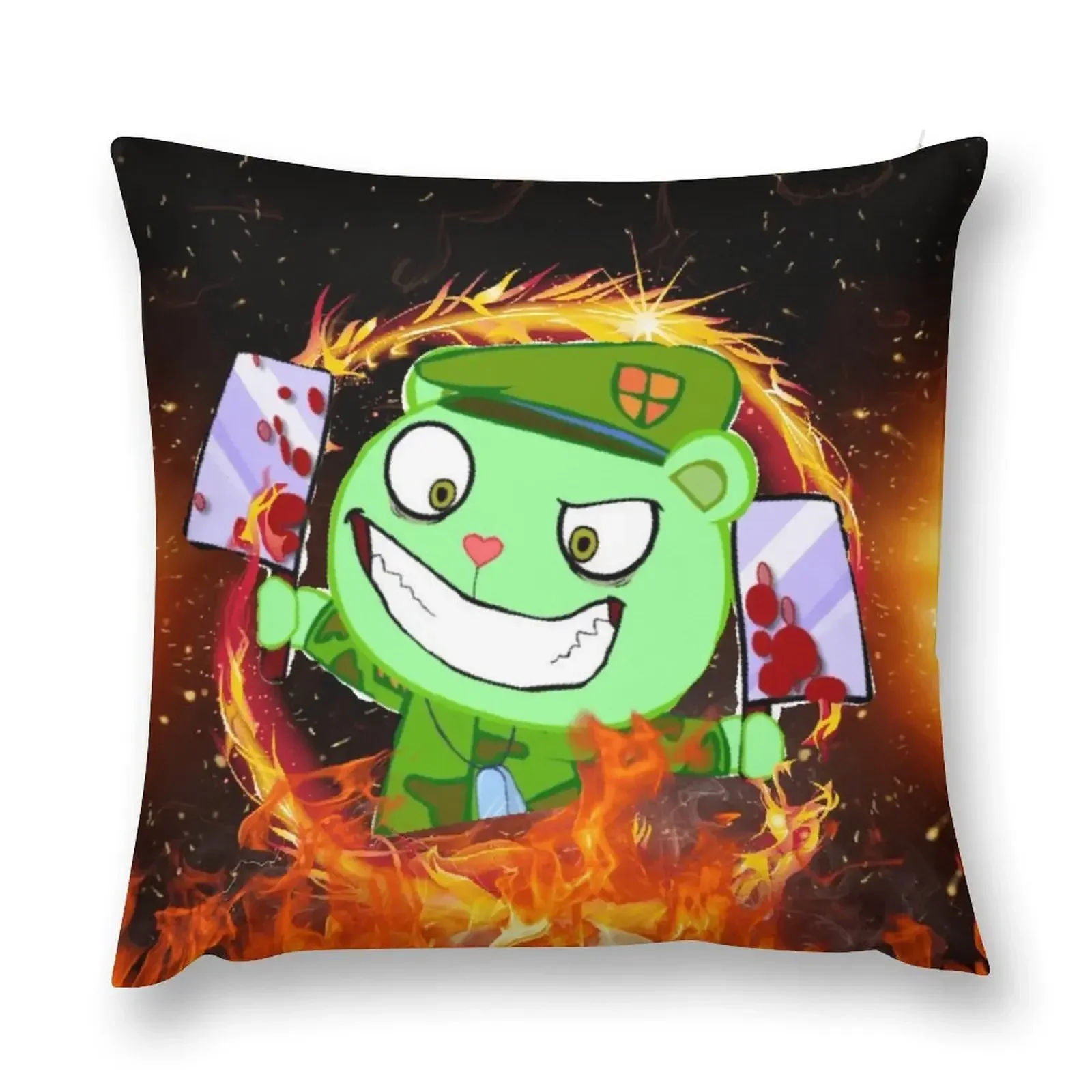 Happy Tree Friends Flippy - Magical Throw Pillow Sofa Cushions Cover Sofas Covers Cushions pillow