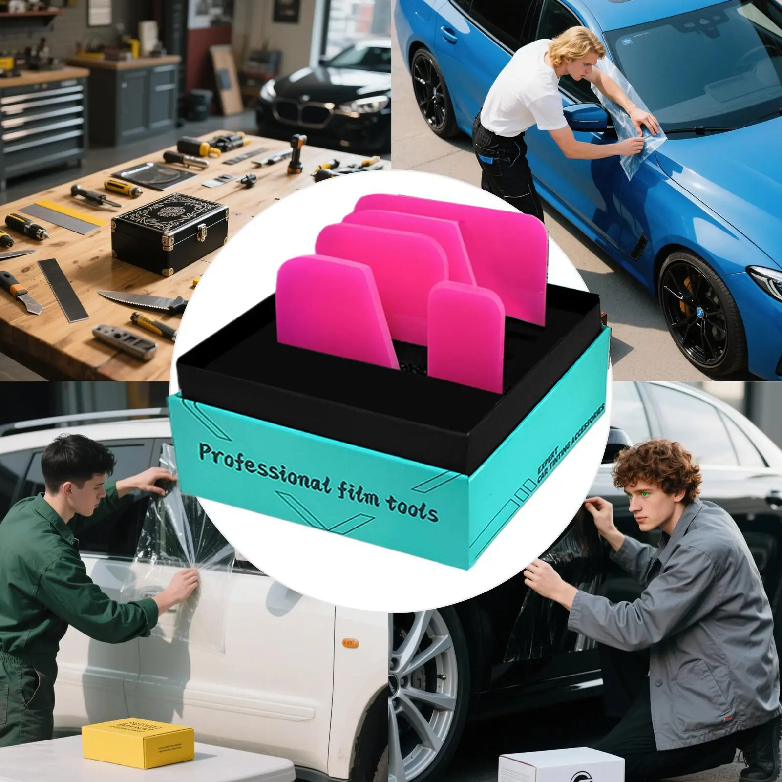 

5-компонентный скребок для оттенка автомобиля, скребок для установки автомобильной пленки, покрытие из ТПУ с защитой от царапин, обертка автомобиля, детализация лобового стекла, очистка стекла