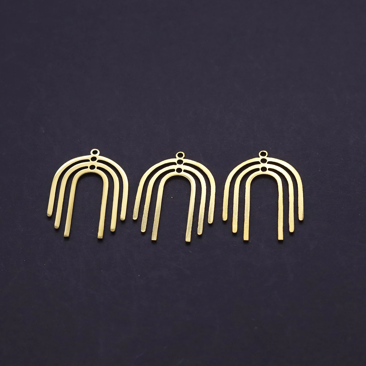 3pcs Stainless Steel Multi Layer Arch Rainbow Charms Pendant for Jewelry Making Keychain Boho Abstract DIY Necklace Accessories