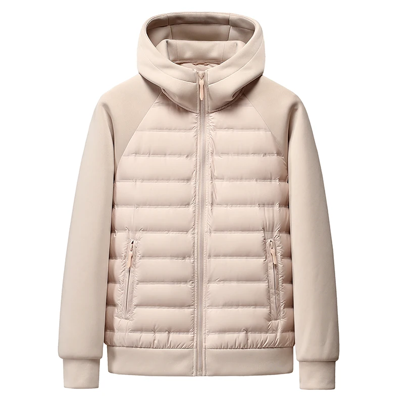 

Высококачественный зимний новый стиль 90, легкий и тонкий пуховик с капюшоном на белом утином пуху для мужчин и женщин
