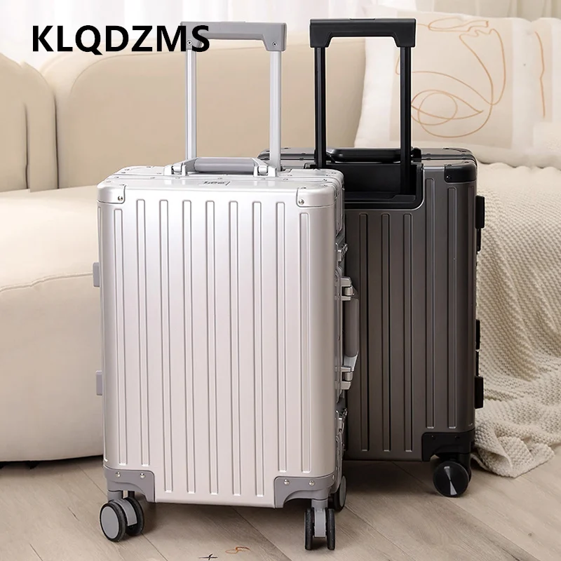 

KLQDZMS мужской чемодан 20 дюймов полностью алюминиево-магниевый сплав интернатная коробка бизнес-тележка 20 "24" 26" 28 дюймов чемодан