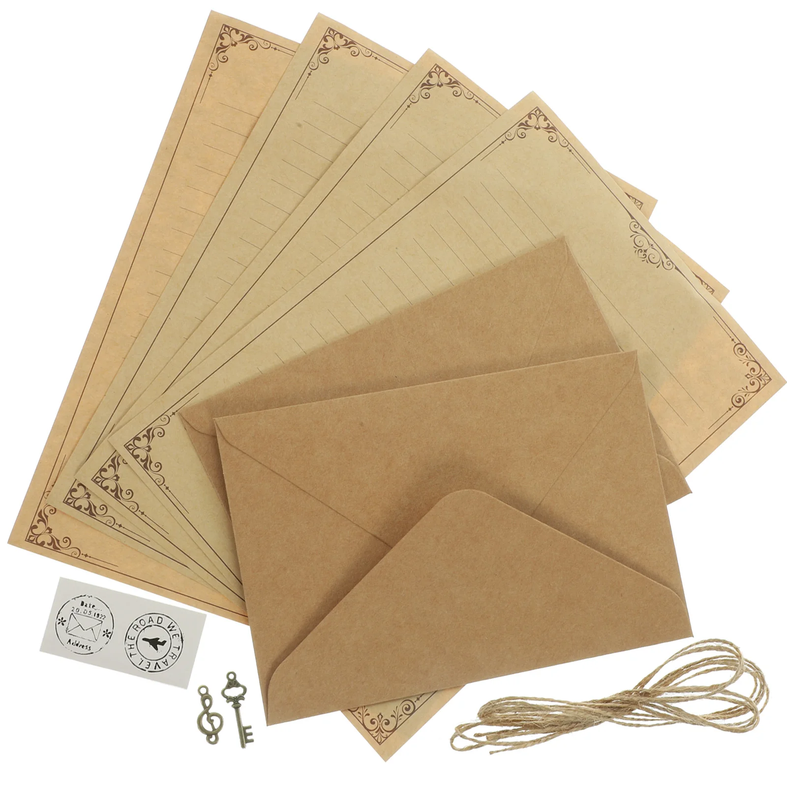 2 Sets Blank Travelers Notebook Insert Page DIY Postcard Word Paper Envelop Kit Party Supplies Envelope for Letter Writing